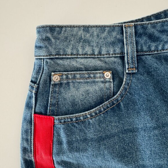 Commense Contrast Side Striped Wide-Leg Jeans NWT, Size M - Picture 12 of 17